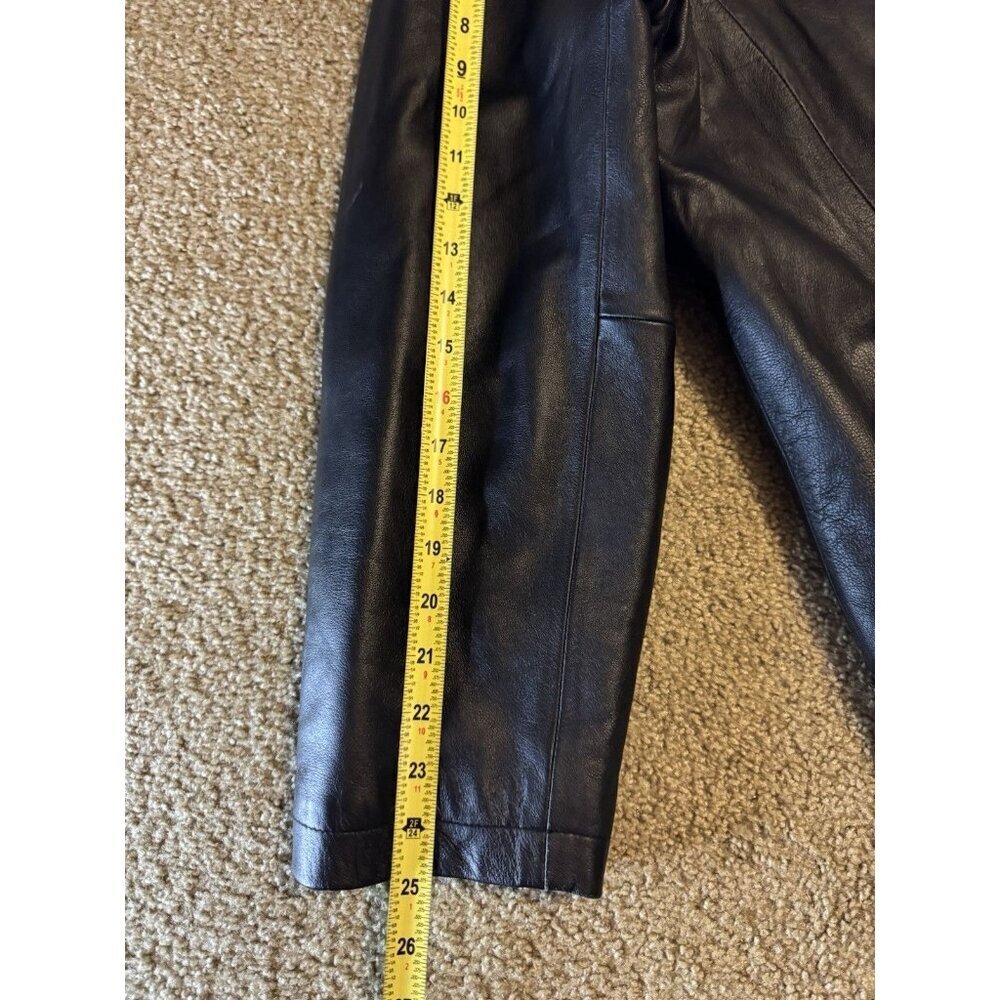 LANDS END Womens Lambskin Leather Jacket Sz XL Zip Up Biker Grunge Dark Academia - Picture 13 of 14